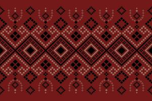 Cross stitch colorful geometric traditional ethnic pattern Ikat seamless pattern abstract design for fabric print cloth dress carpet curtains and sarong Aztec African Indian Indonesian vector