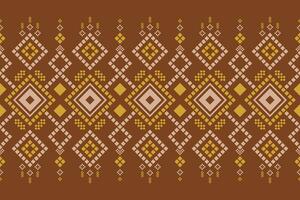 Cross stitch colorful geometric traditional ethnic pattern Ikat seamless pattern abstract design for fabric print cloth dress carpet curtains and sarong Aztec African Indian Indonesian vector