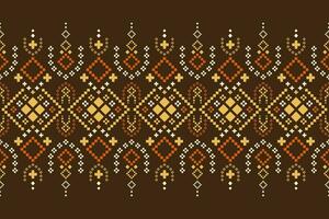 Cross stitch colorful geometric traditional ethnic pattern Ikat seamless pattern abstract design for fabric print cloth dress carpet curtains and sarong Aztec African Indian Indonesian vector