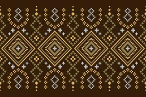 Cross stitch colorful geometric traditional ethnic pattern Ikat seamless pattern abstract design for fabric print cloth dress carpet curtains and sarong Aztec African Indian Indonesian vector