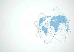 Global network connection. World map point and line composition concept of global business. Vector Illustration