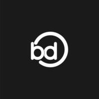 Initials BD logo monogram with simple circles lines vector