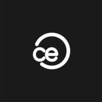 Initials CE logo monogram with simple circles lines vector