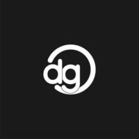 Initials DG logo monogram with simple circles lines vector