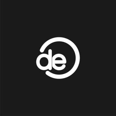 Initials DE logo monogram with simple circles lines