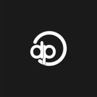 Initials DP logo monogram with simple circles lines vector