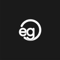 Initials EG logo monogram with simple circles lines vector