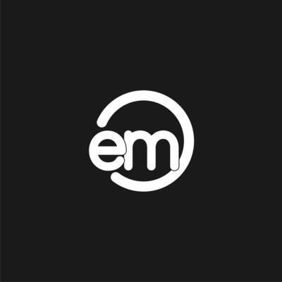 Initials EM logo monogram with simple circles lines