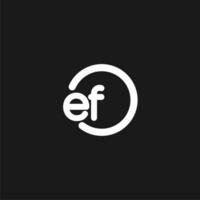 Initials EF logo monogram with simple circles lines vector