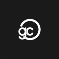 Initials GC logo monogram with simple circles lines vector