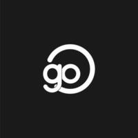 Initials GO logo monogram with simple circles lines vector