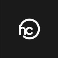 Initials HC logo monogram with simple circles lines vector