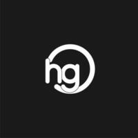 Initials HG logo monogram with simple circles lines vector