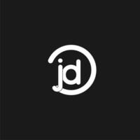 Initials JD logo monogram with simple circles lines vector