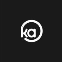 Initials KA logo monogram with simple circles lines vector