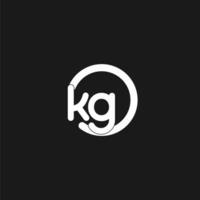 Initials KG logo monogram with simple circles lines vector