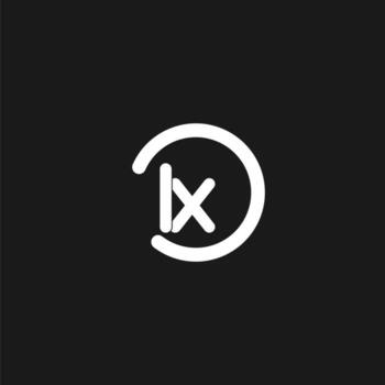 Initials LX logo monogram with simple circles lines vector