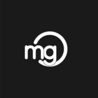 Initials MG logo monogram with simple circles lines vector