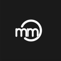 Initials MM logo monogram with simple circles lines vector