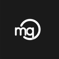 Initials MQ logo monogram with simple circles lines vector