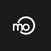 Initials MO logo monogram with simple circles lines vector