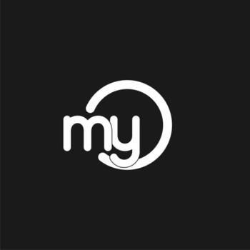 iniciales mi logo monograma con sencillo círculos líneas vector