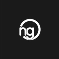 Initials NG logo monogram with simple circles lines vector