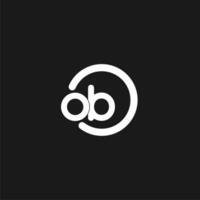 Initials OB logo monogram with simple circles lines vector