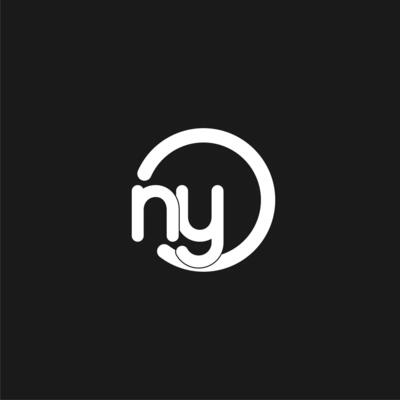 Initials NY logo monogram with simple circles lines