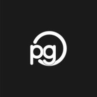 Initials PG logo monogram with simple circles lines vector