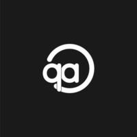 Initials QA logo monogram with simple circles lines vector