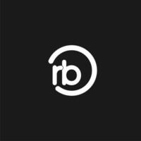 Initials RB logo monogram with simple circles lines vector