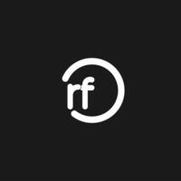 Initials RF logo monogram with simple circles lines vector