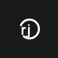 iniciales rj logo monograma con sencillo círculos líneas vector
