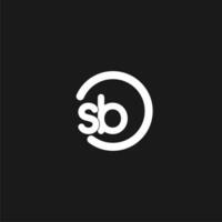 Initials SB logo monogram with simple circles lines vector