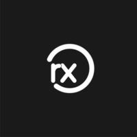 Initials RX logo monogram with simple circles lines vector