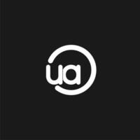 Initials UA logo monogram with simple circles lines vector