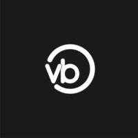 Initials VB logo monogram with simple circles lines vector