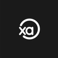 Initials XA logo monogram with simple circles lines vector