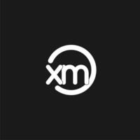 iniciales xm logo monograma con sencillo círculos líneas vector