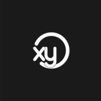 Initials XY logo monogram with simple circles lines vector