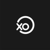 Initials XO logo monogram with simple circles lines vector