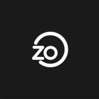 Initials ZO logo monogram with simple circles lines vector