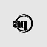 Letters AQ simple circle linked line logo vector