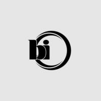 Letters BI simple circle linked line logo vector