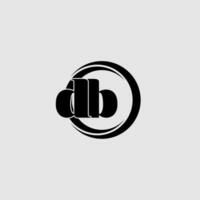 Letters DB simple circle linked line logo vector