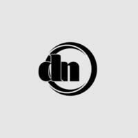 Letters DN simple circle linked line logo vector