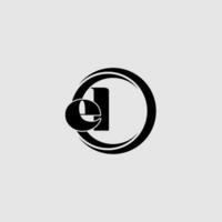 Letters EL simple circle linked line logo vector