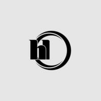 Letters HL simple circle linked line logo vector