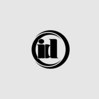 Letters ID simple circle linked line logo vector